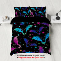 Juego De Sábanas De Halloween Con Estampado De Gato Negro Calabaza Y Murciélago (1 Funda De Edredón + 2 Fundas De Cojín) 100% Poliéster 90gsm - details 9