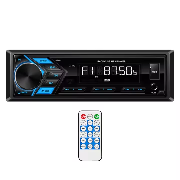 Reproductor De Música Para Coche Con Pantalla LED Y Controles Remotos USB FM Radio Tuner 1din AUX Input Bluetooth Y Pantalla LED - 1