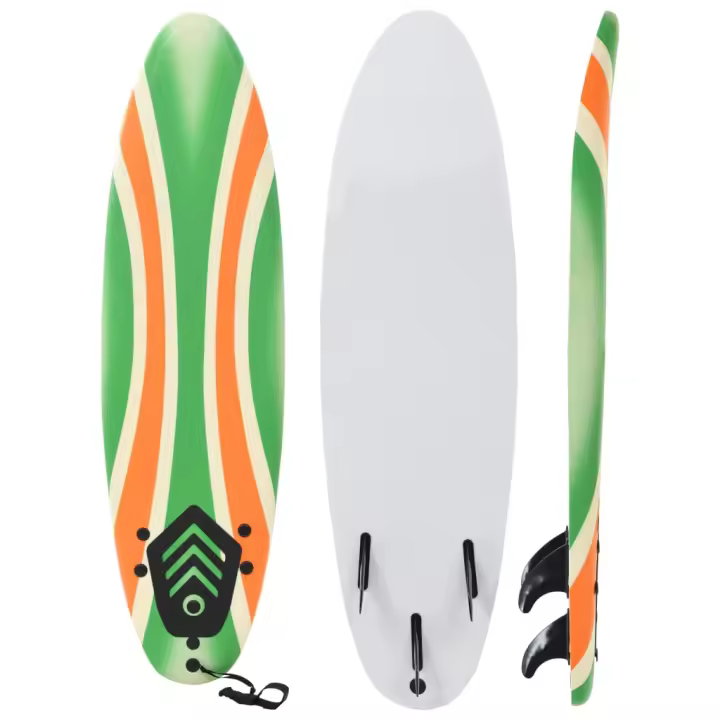 vidaXL Tabla de Surf 170 cm Deportes Acuáticos Exterior Navegación Estampado Boomerang,  De rayas,  Azul y mas - 1