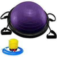 OZIO FITNESS Semiesfera de Equilibrio StrongerFit 58 cm Morada con Tensores e Inflador - details 1