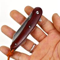 Cuchillo Plegable De Manija De Madera Portátil Para Exteriores Cuchillo Pequeño Hoja De Acero Inoxidable Fácil De Transportar - details 1