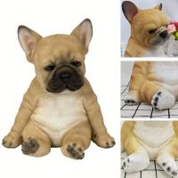 1pc Perro Bulldog Francés Dormido Estatua De Resina Para Jardín Decoración Duradera De Exterior Ornamento Animal Moderno - details 3