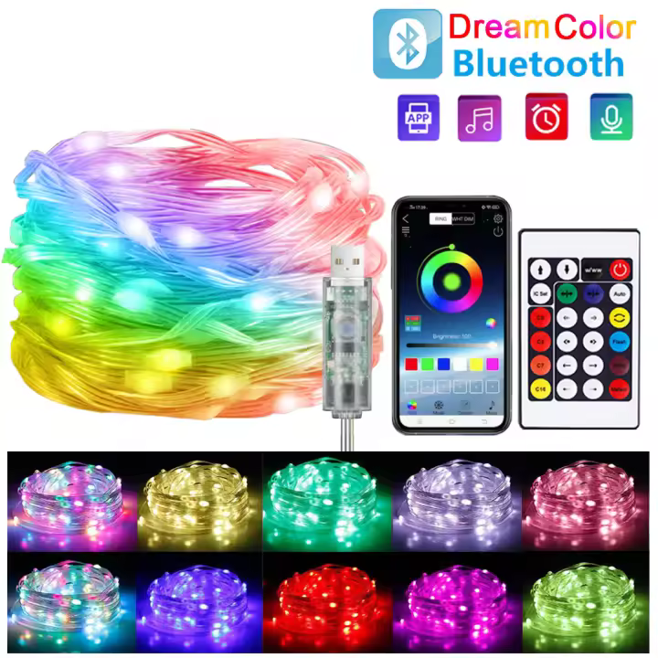 Luces De Navidad LED Cambio De Color Impermeables Para Decoración De Bodas Y Fiestas Guirnalda De Farolillos Para Iluminación De Vacaciones - 1