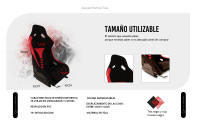MODAUTO Asiento BAQUET Deportivo SIMRACING Y Coche, BAQUET SIMPRO para Coche Y COKPIT DE SIMULACION, con Respaldo EN PVC - details 1