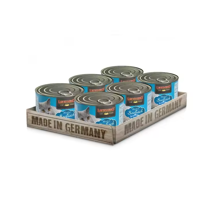 LEONARDO Quality Selection - Comida húmeda de calidad para los gatos adultos más exigentes, sin cereales, sin azúcar (packs de 6 latas) - Recetas cocinadas con mucho mimo - 1