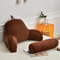 Crystal velvet with round pillow sofa back living room office bed waist cushion removable and washable with armrest heightened pillow - details 1