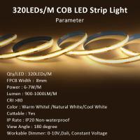 Tiras De LED COB 12V Alta Densidad Flexible 2M 3M 5M Luz Blanca Cálida Dimmable Para Decoración De Hogar Y Habitación - details 1