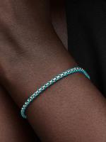 Pandora - Pulsera de Cadena de serpiente con Cordón Azul-Plata de Lei - details 1
