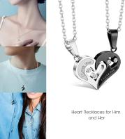 Collar y Pulsera para Parejas o mejores Amigos Te Amo para Parejas Collares Joyas Collar de Corazón y Pulsera Yinyang Gift - details 1