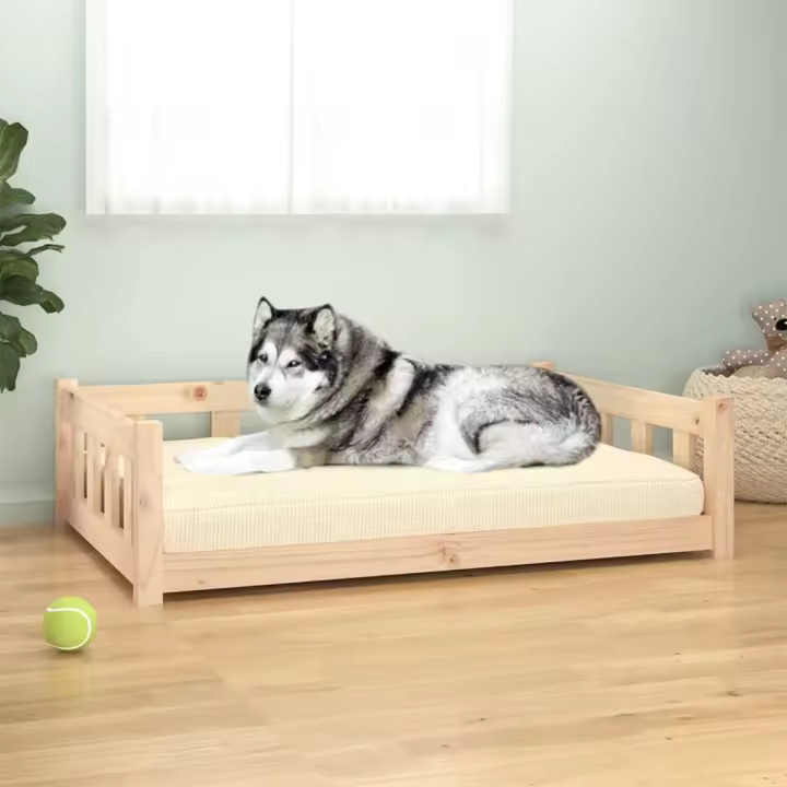 vidaXL Cama para perros 105,5x75,5x28 cm Color Natural,  Blanco, y mas - 1