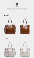 Bolso De Hombro Para Mujer Zency De Cuero Genuino De Alta Calidad Lujo Diseñador Gran Capacidad Bolso De Mano OL Tote De Cuero Vacío - details 13