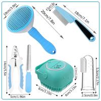 Set De 7 Piezas Para Baño De Mascotas Con Cepillo Para Gatos Y Perros Incluye Afilador De Uñas Y Cepillo Para Pecho De Perro - details 0