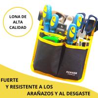 INTURÓN DE HERRAMIENTAS Profesional Ajustable | Bolsa para Trabajos de Bricolaje Electricidad Fontanería o Albañilería | Mochila Portátil que complementa a las Cajas de Herramientas o Maletines - details 2