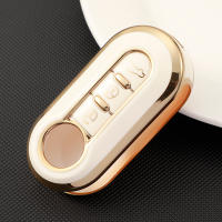 Carcasa De Llave De Coche Para Fiat 500 Ducato Panda Punto Gold TPU Protector De Cierre Plegable Con 3 Botones Y Llavero - details 4