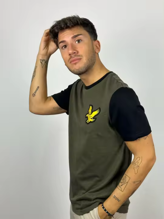 Camiseta Lyle Scott Verde Oliva Block Marl - 1