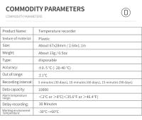 Logger De Temperatura TempU05 Mini Termómetro Grabador De Temperatura USB Para Almacenamiento De Almacén Informe PDF 60-90 Días - details 13