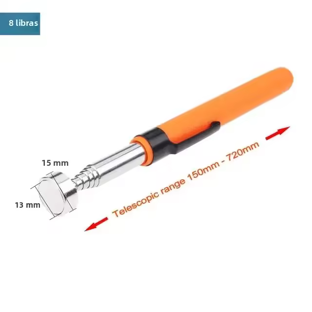 Pluma Telescópica Magnética 1pc 8lb Herramienta Mano Ajustable Para Recoger Bucle Mango De Acero Inoxidable Con Capacidad De Magnetismo - 1