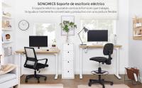 SONGMICS Soporte de Escritorio eléctrico, Estructura de Mesa de Trabajo motorizado, con Ajuste Continuo de Altura, Longitud Ajustable, Acero, Blanco/Negro - details 0