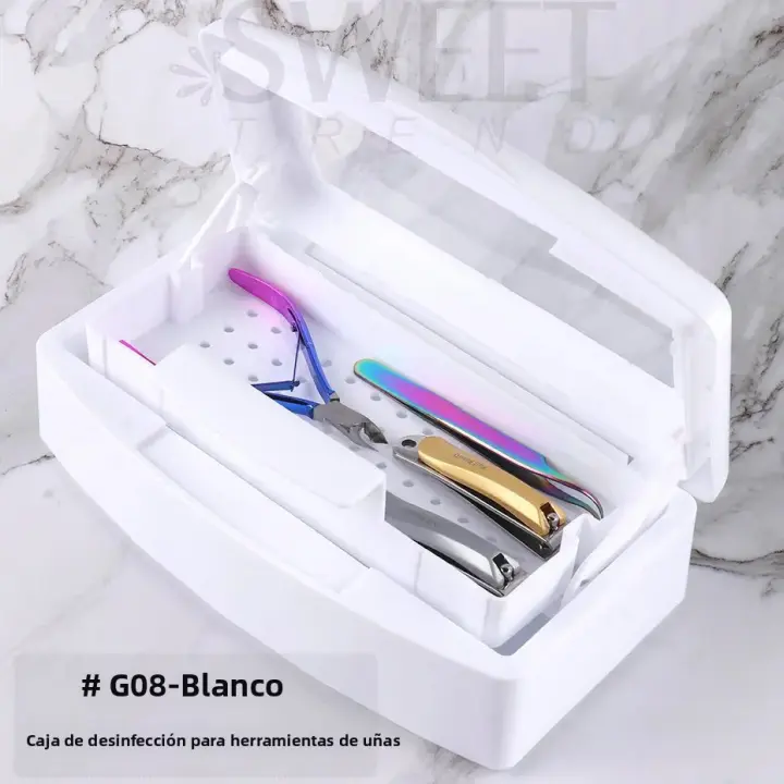 Caja De Desinfección Para Uñas Rosa SAG08: Estérilizador De Herramientas De Manicura Y Aparatos De Salón De Belleza Metal - 1
