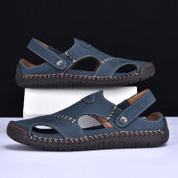 Sandalias De Verano Hechas a Mano Para Hombre Zapatos De Cuero Transpirables Antideslizantes Para Playa Y Exteriores Moda Casual Talla Verdadera - details 7