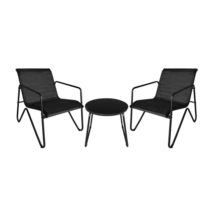 Acomoda Textil – Conjunto Jardín de 2 Sillones + Mesa de Acero Resistente, Decorativo y Ligero. Asiento para Exterior en Patio, Balcón y Terraza de Fácil Instalación. - 1