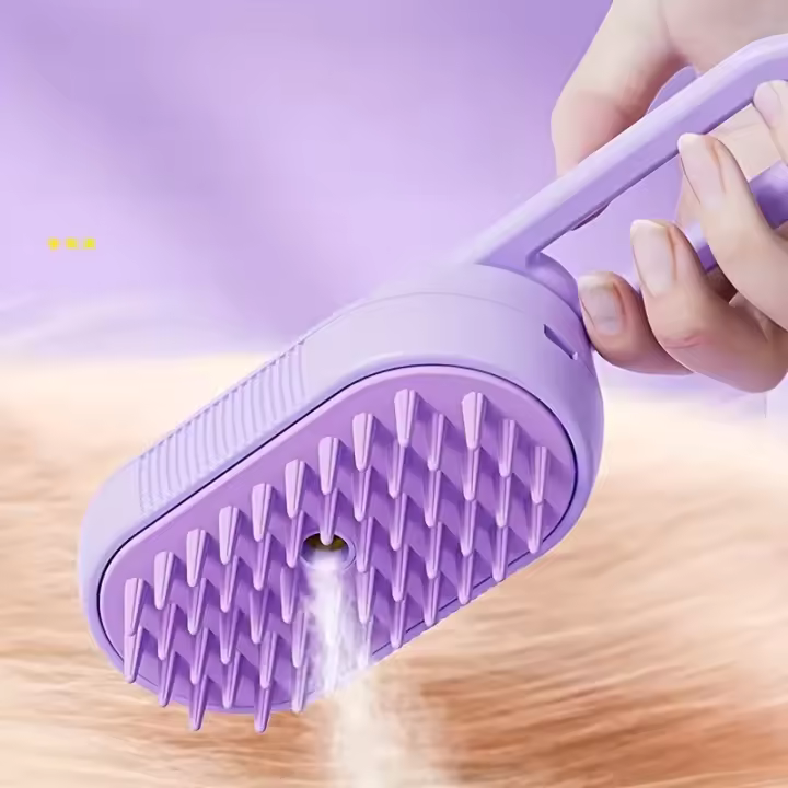 Peine De Gato Y Perro Con 3 En 1 Limpieza Con Vapor Plegable Herramienta De Peluquería Para Cabello Largo Y Corto Silicona Plástico USB Recargable - 1
