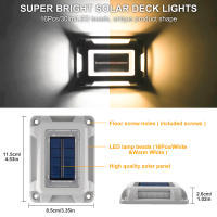 1PC Luz Solar De Piso Rectangular Con 16 LEDs Super Brillantes IP65 Impermeable Para Marcadores De Acceso Y Luz De Escalera Solar Luz De Piso De Pared - details 2