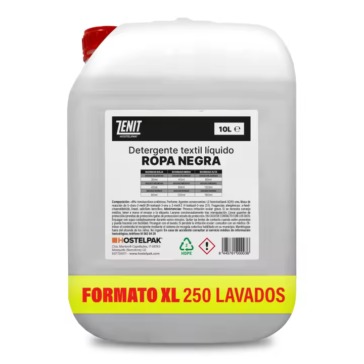 Hostelpak  10 l  Detergente líquido Ropa negra  250 lavados  jabon lavadora  detergente liquido lavadora - 1