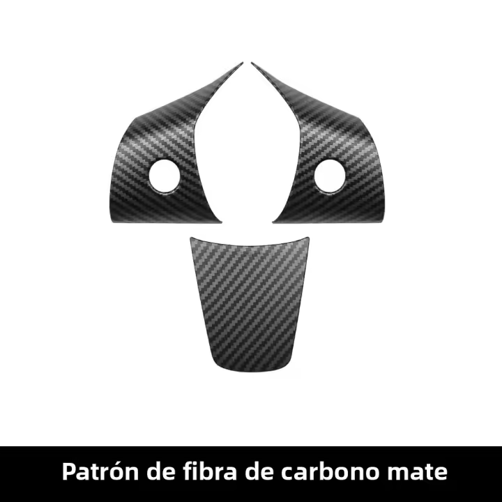 Cubierta Protectora Para Volante De Tesla Model 3 Model Y Adorno De Fibra De Carbono ABS Accesorios De Decoración Para Coche - 1