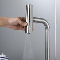 Grifo De Cocina Retráctil En Acero Inoxidable Con Manijera Para Agua Caliente Y Fría Efecto Anti-salpicaduras Para Lavado De Verduras Y Fregadero - details 5