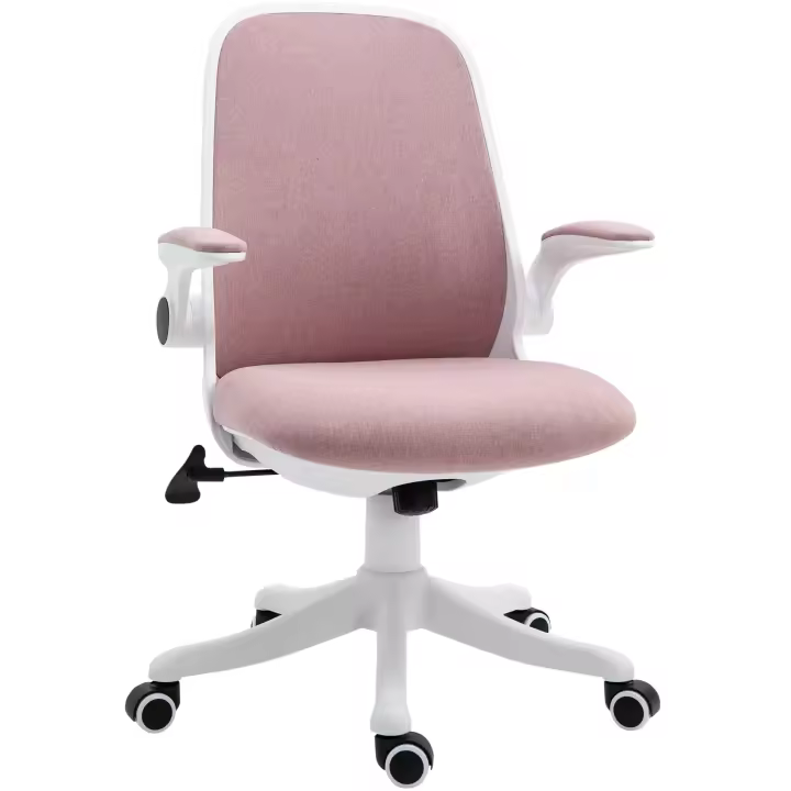 Vinsetto Silla de Escritorio Silla Giratoria de Oficina Función Basculante Altura Ajustable Ergonómica con Reposabrazos Elevable Carga 120 kg 62,5x60x94-104 cm - 1