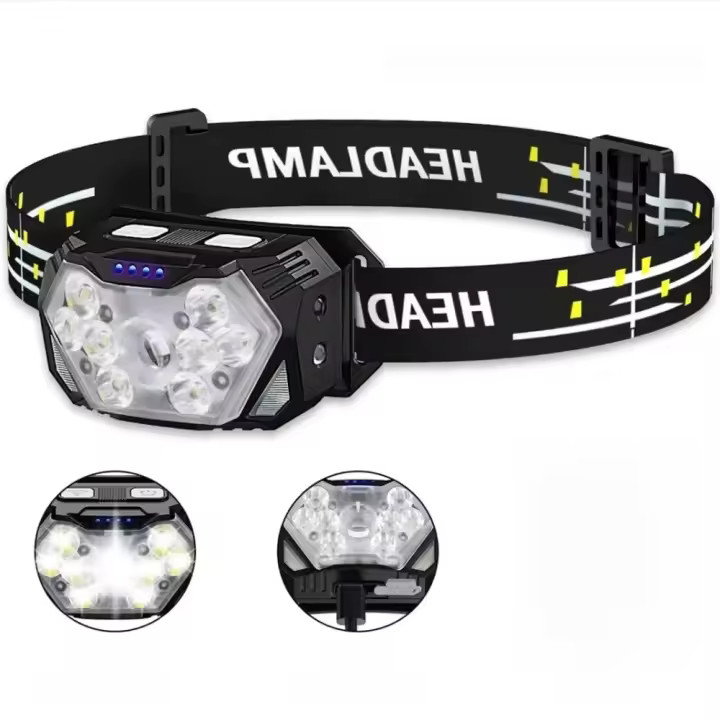 Linterna Frontal LED Recargable USB 2000 Lumen Con Sensor De Movimiento Impermeable Para Camping Y Pesca Luz De Mano Exterior - 1