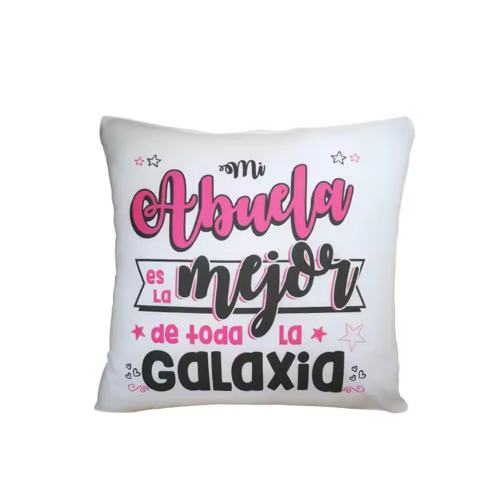 Cojín con frase : " Mi Abuela es la Mejor de la Galaxia " 45x45cm . Regalo Abuelas . Frase yaya . Día de la Madre - 1