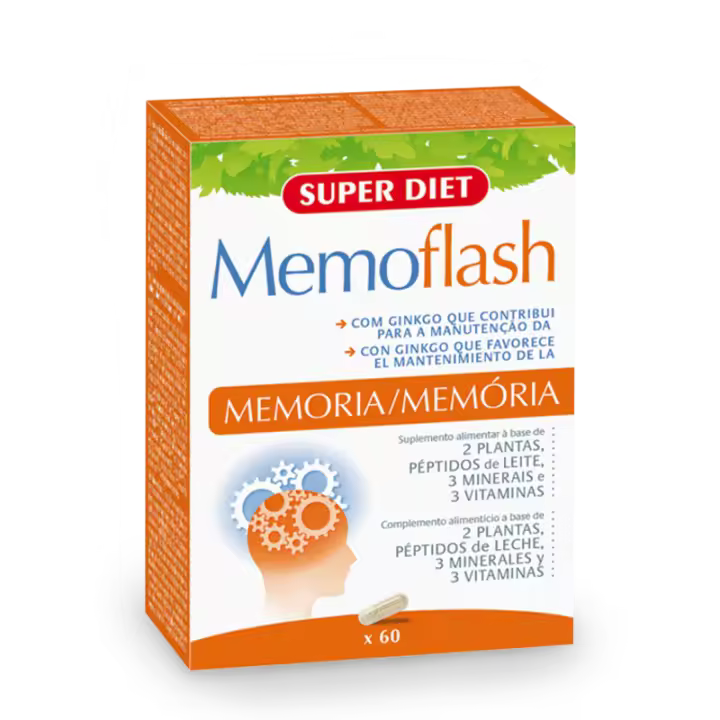 Suplemento Superdiet Memoflash 60 Caps para la Memoria y Concentración - 1