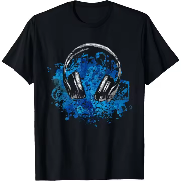 Camiseta de Manga Corta, 100% Algodón, Ropa Unisex para Hombres y Mujeres en 5 Tallas, Camiseta Negra, Cuello redondo con estampado. - 1