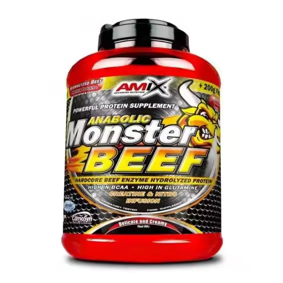 AMIX - Proteína de Ternera Anabolic Monster Beef 1Kg Sabor Strawberry - Banana - *CADUCIDAD PRÓXIMA* 07/25 - 1