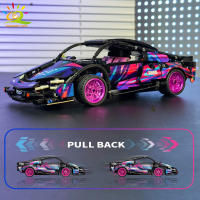 HUIQIBAO High-Tech Bloque De Construcción De Carreras Super 586PCS 1/18 Con Retroceso Vehículo MOC Juguete De Construcción Para Niños - details 5
