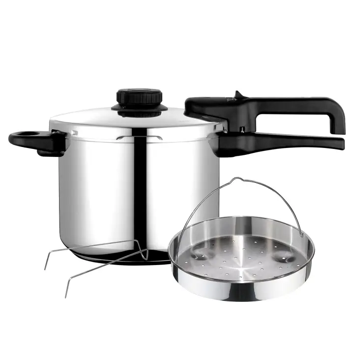 FAGOR DUAL Xpress 8 Olla a Presión 8 Litros, Inducción, Express Super Rápida, Acero Inoxidable 18/10, Todas Cocinas, , Plata - 1