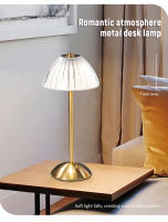 Lámpara De Mesa LED Táctil Recargable Luz De Lectura Retro Sin Cable Nórdica Para Estudio Dormitorio Escritorio Barra Hogar - details 8