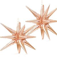 2Pcs Globos De Aleación De Hierro 22 Pulgadas Estrella De 4D Explosión De Estrella Pentagrama Para Decoración De Fiestas De Navidad Cumpleaños Boda Y Wedding - details 6