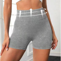 Shorts De Yoga Sin Costuras Cintura Alta Para Mujer Leggings De Levantamiento De Glúteos Para Gimnasio Correr Fitness Ropa Deportiva - details 11