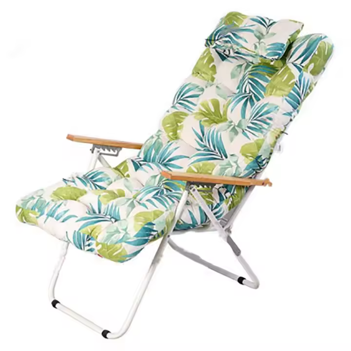 Cojín Tumbona Reclinable con Almohada Reposacabeza, Cojines para Silla de jardin, Cojines de tumbonas - 1