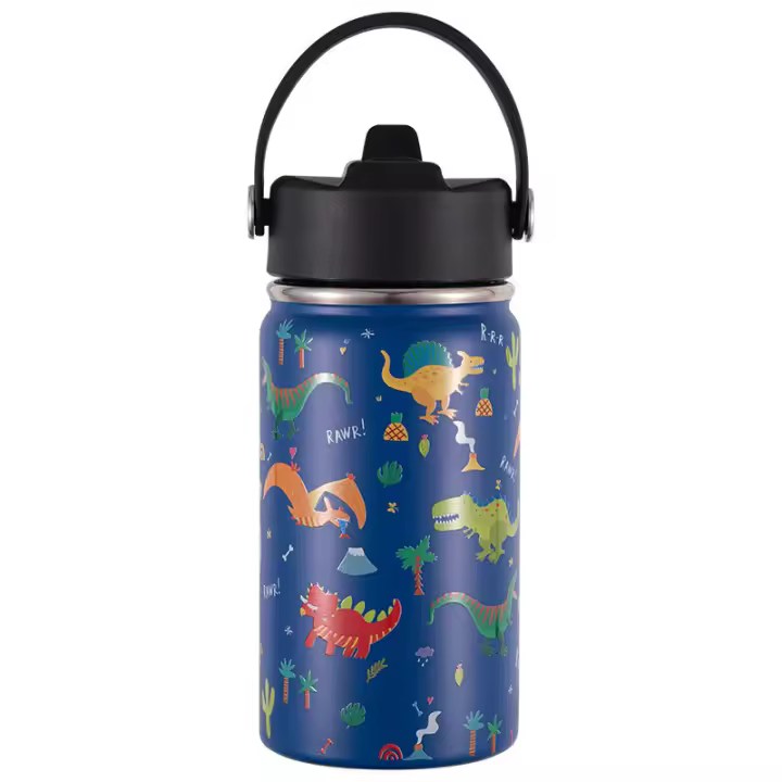PORCHEDDU Botella Termo de Agua para Niños de Acero Inoxidable 350ml (20 Diseños) mantiene El Frio y el color- Térmica Reutilizable | Sin BPA | Keeps 24H Frio / 12H Caliente | Termo y Hermética - Doble Pantalla a Prueba de Fugas (TK350 1099 F6 D7) - 1
