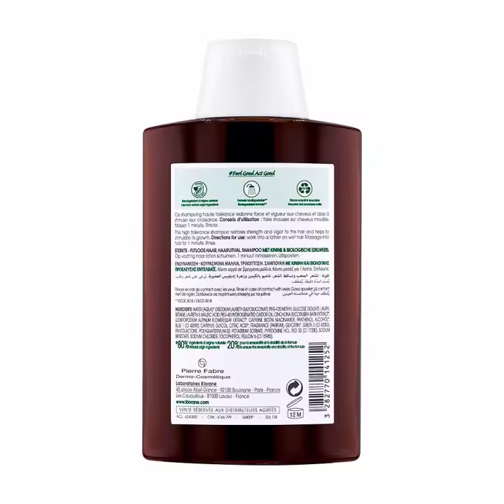 Cabello Klorane A LA QUININA Y EDELWEISS BIO champú anticaída - 1