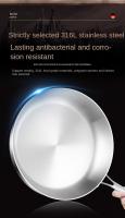 Sartén De Frying Pan De Acero Inoxidable 316 Antiadherente Para Estufa De Gas Y Cocinador Inducción Cocina Ecológica 28cm - details 4