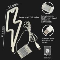 Luz LED Neón Con Cable Lightning USB/batería Para Dormitorio Sala De Juegos Sala De Estar Oficina Boda Cumpleaños Fiesta Suministros Luz De Pared Moderna ABS No Regulable Fijación En Pared - details 2