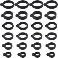 Kit De Anillos De Silicona Ajustables 60 Piezas En 6 Tamaños Anti-Perdidos Negro Soporte Para Collar Lanyard Reemplazo De Colgante Para Automóvil - details 0