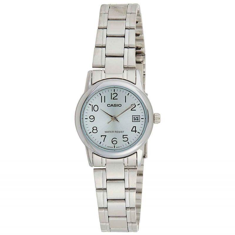 Casio Ltp-v002d-2budf  Reloj Para Para Mujer Color Plateado