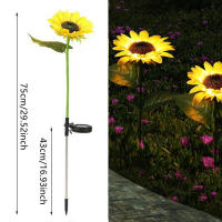 1PC Luces Solares De Girasol Para Exterior Decorativas Con 3 LED Luz Amarilla Impermeables Para Patio Jardín Instalación Auto-Contenida - details 5