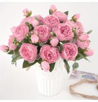 Ramo De Flores Artificiales Peonía De Seda Para Decoración De Casamiento Y Hogar Piezas Pequeñas Diseño De Bouquet Para Interior - details 3